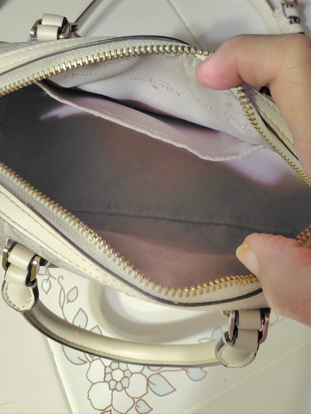 Kate Spade Tote Mini Wristlet Wallet 4 pc Spade Pattern Woven In Northern Italy - Picture 7 of 13